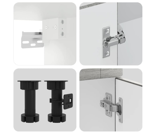 11-Daļīgs Virtuves Skapītis Komplekts, Porto, Pelēka Koka Vidaxl