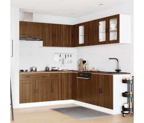 11-Daļīgs Virtuves Skapītis Komplekts, Porto, Brūna Ozola Vidaxl