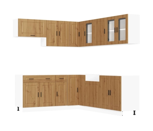 11-Daļīgs Virtuves Skapītis Komplekts, Porto, Koka Karas Vidaxl