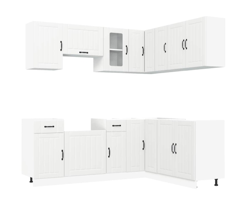 11-Daļīgs Virtuves Skapītis Komplekts, Kalmar, Balts Vidaxl