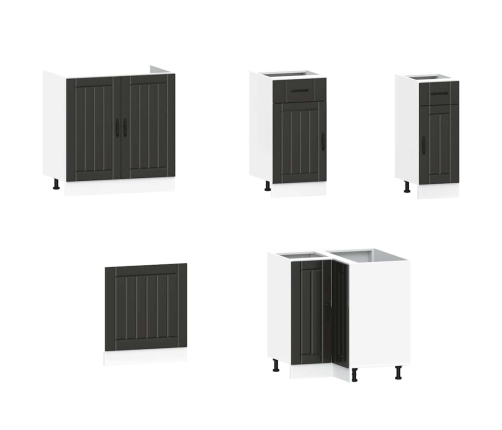 11-Daļīgs Virtuves Skapītis Komplekts, Kalmar, Melns Vidaxl