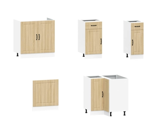 vidaXL 11-daļīgs virtuves skapītis komplekts, Kalmar, ozolkoka