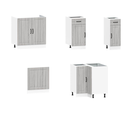 vidaXL 11-daļīgs virtuves skapītis komplekts, Kalmar, pelēka koka