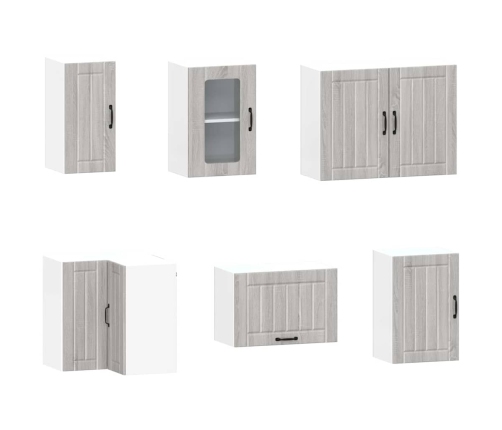 vidaXL 11-daļīgs virtuves skapītis komplekts, Kalmar, pelēka koka