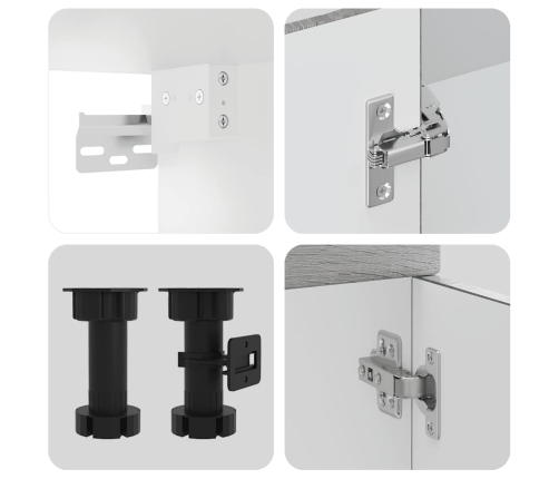 vidaXL 11-daļīgs virtuves skapītis komplekts, Kalmar, pelēka koka