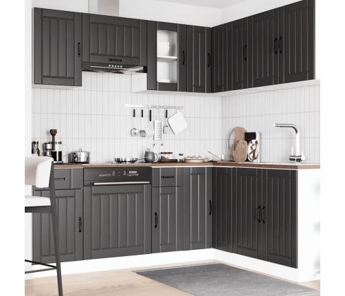 11-Daļīgs Virtuves Skapītis Komplekts, Lucca, Melns Vidaxl