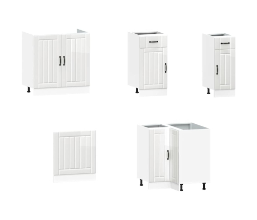 11-Daļīgs Virtuves Skapītis Komplekts, Lucca, Spīdīgi Balta Vidaxl