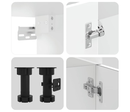 11-Daļīgs Virtuves Skapītis Komplekts, Lucca, Spīdīgi Balta Vidaxl