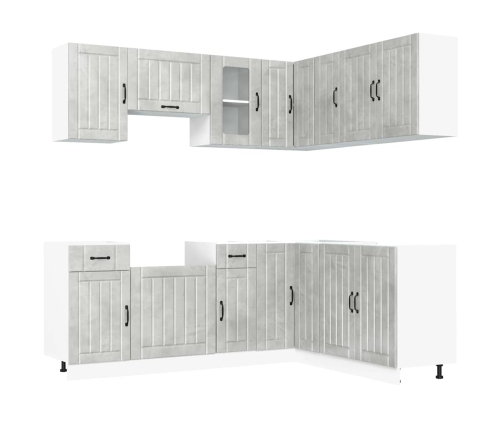 11-Daļīgs Virtuves Skapītis Komplekts, Lucca, Betona Pelēks Vidaxl