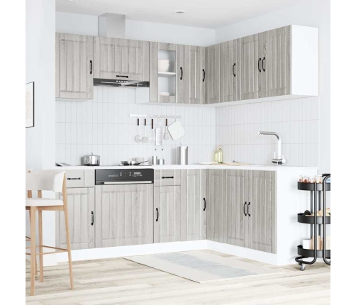 11-Daļīgs Virtuves Skapītis Komplekts, Lucca, Pelēka Koka Vidaxl