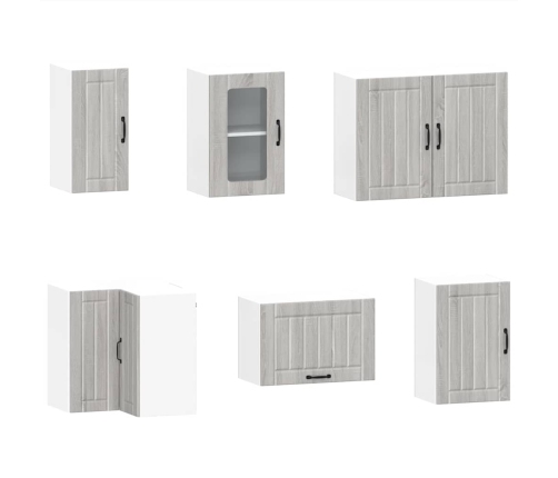 11-Daļīgs Virtuves Skapītis Komplekts, Lucca, Pelēka Koka Vidaxl