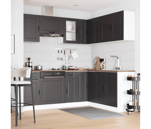 11-Daļīgs Virtuves Skapītis Komplekts, Porto, Melns Vidaxl