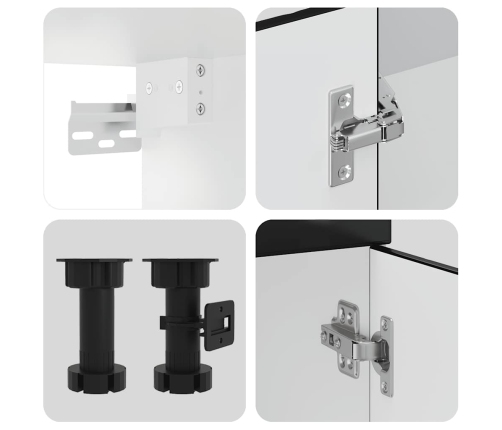 11-Daļīgs Virtuves Skapītis Komplekts, Porto, Melns Vidaxl