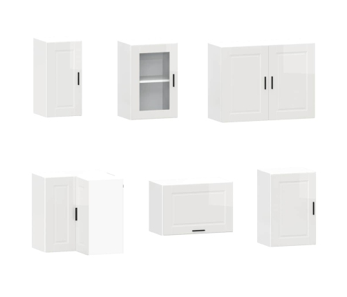 11-Daļīgs Virtuves Skapītis Komplekts, Porto, Spīdīgi Balta Vidaxl