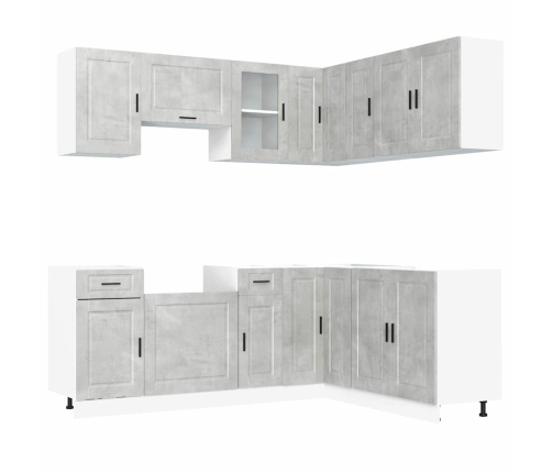 11-Daļīgs Virtuves Skapītis Komplekts, Porto, Betona Pelēks Vidaxl