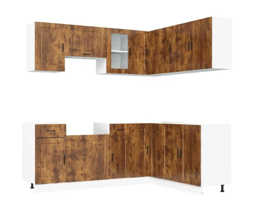 11-Daļīgs Virtuves Skapītis Komplekts, Porto, Ozola Krāsa Vidaxl