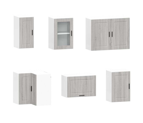11-Daļīgs Virtuves Skapītis Komplekts, Porto, Pelēka Koka Vidaxl