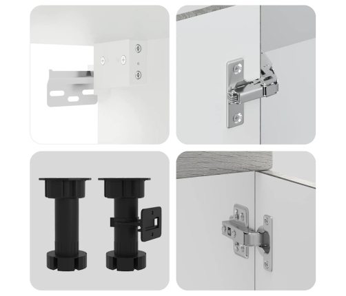 11-Daļīgs Virtuves Skapītis Komplekts, Porto, Pelēka Koka Vidaxl