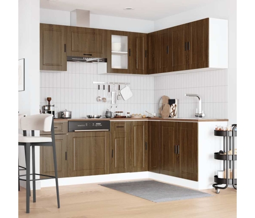 11-Daļīgs Virtuves Skapītis Komplekts, Porto, Brūna Ozola Vidaxl