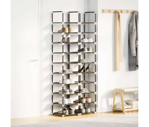 10-Līmeņu Apavu Plaukti, 2 Gab., 33X33X174 Cm, Neausts Audums Vidaxl