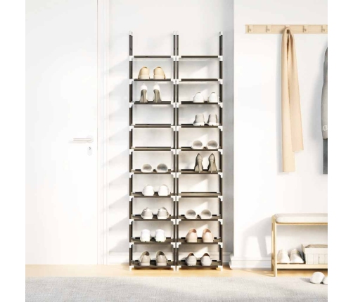 10-Līmeņu Apavu Plaukti, 2 Gab., 33X33X174 Cm, Neausts Audums Vidaxl