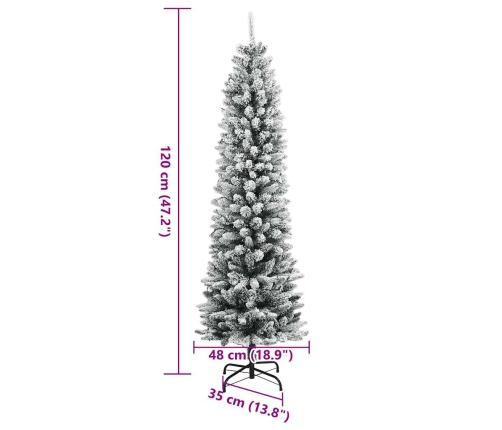 vidaXL mākslīgā Ziemassvētku egle ar sniegu, 120 cm, 150 LED