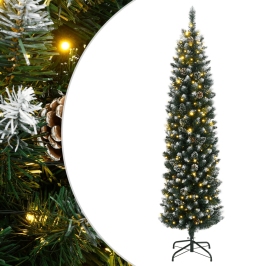 Mākslīgā Ziemassvētku Egle, Šaura, 150 Cm, 150 Led Vidaxl Mākslīgā Ziemassvētku Egle, Šaura, 150 Cm, 150 Led Vidaxl