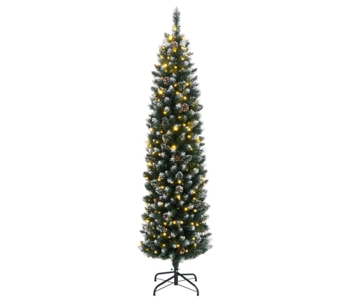 vidaXL mākslīgā Ziemassvētku egle, šaura, 150 cm, 150 LED