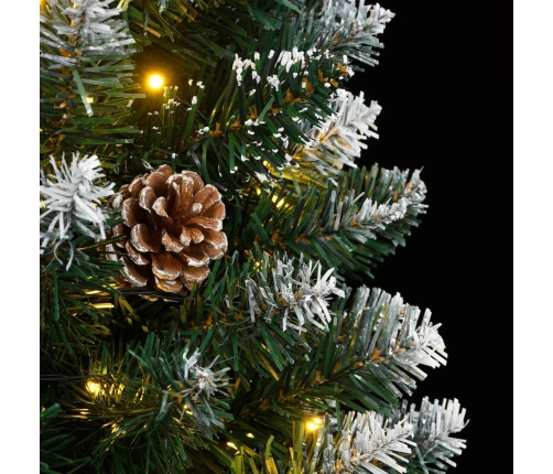 vidaXL mākslīgā Ziemassvētku egle, šaura, 150 cm, 150 LED