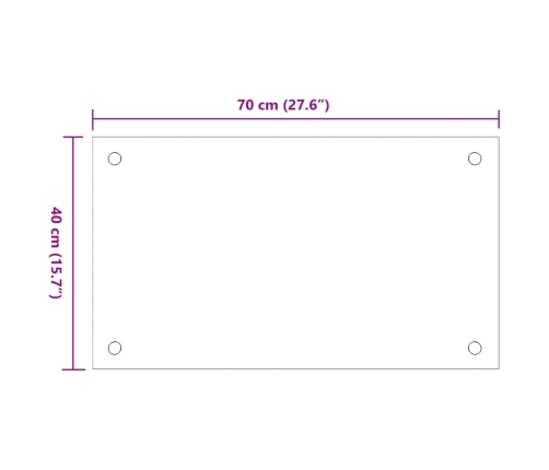 vidaXL virtuves sienas paneļi, 2 gab., 70x40 cm, rūdīts stikls, balts