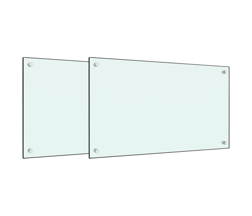 Virtuves Sienas Paneļi, 2 Gab., 70X50 Cm, Rūdīts Stikls, Balts Vidaxl