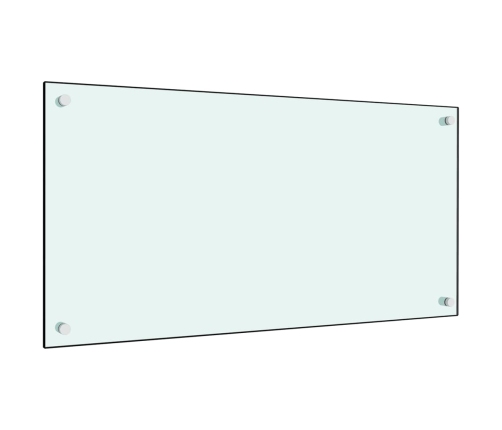 vidaXL virtuves sienas paneļi, 2 gab., 80x50 cm, rūdīts stikls, balts