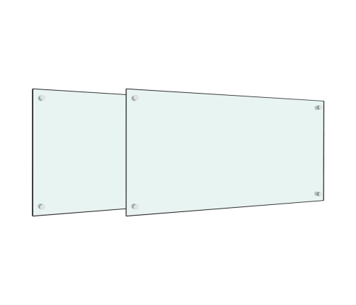 vidaXL virtuves sienas paneļi, 2 gab., 80x60 cm, rūdīts stikls, balts