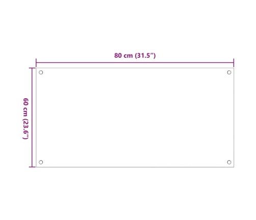 vidaXL virtuves sienas paneļi, 2 gab., 80x60 cm, rūdīts stikls, balts