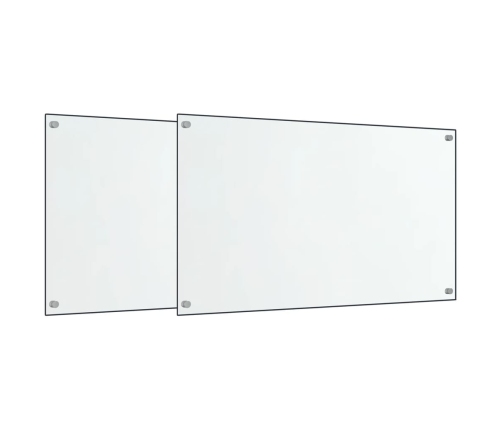 vidaXL virtuves paneļi, 2 gab., 70x40 cm, rūdīts stikls, caurspīdīgi