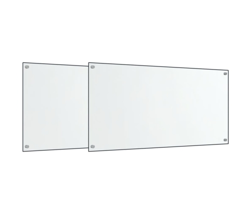 vidaXL virtuves paneļi, 2 gab., 80x50 cm, rūdīts stikls, caurspīdīgi