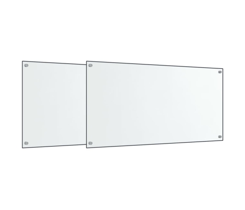 vidaXL virtuves paneļi, 2 gab., 80x60 cm, rūdīts stikls, caurspīdīgi