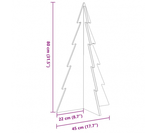 Koka Ziemassvētku Eglīte, Vaska Brūna, 80 Cm, Priedes Masīvkoks Vidaxl