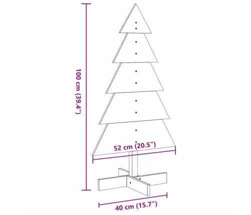 vidaXL koka Ziemassvētku eglīte dekorēšanai, 100 cm, priedes masīvkoks