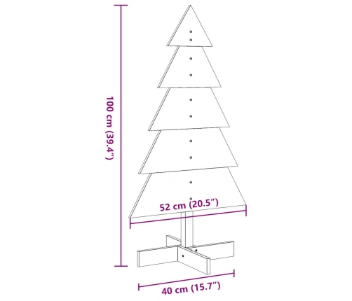 vidaXL koka Ziemassvētku eglīte vaska brūna 100 cm priedes masīvkoks