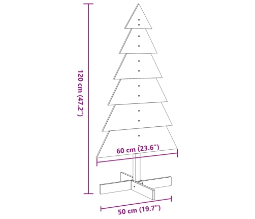 vidaXL koka Ziemassvētku eglīte dekorēšanai, 120 cm, priedes masīvkoks