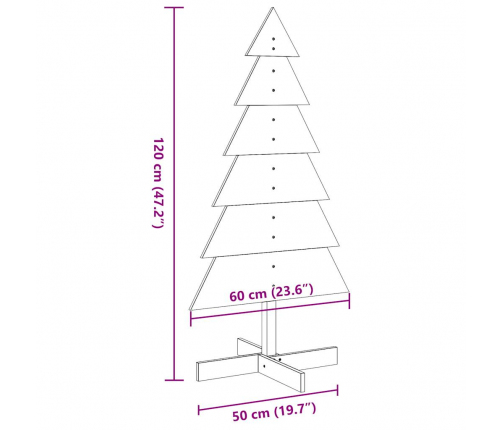 vidaXL koka Ziemassvētku eglīte, balta, 120 cm, priedes masīvkoks