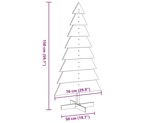 vidaXL koka Ziemassvētku eglīte dekorēšanai, 150 cm, priedes masīvkoks