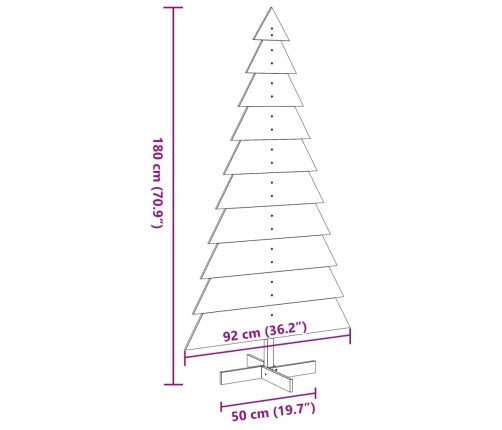 vidaXL koka Ziemassvētku eglīte dekorēšanai, 180 cm, priedes masīvkoks