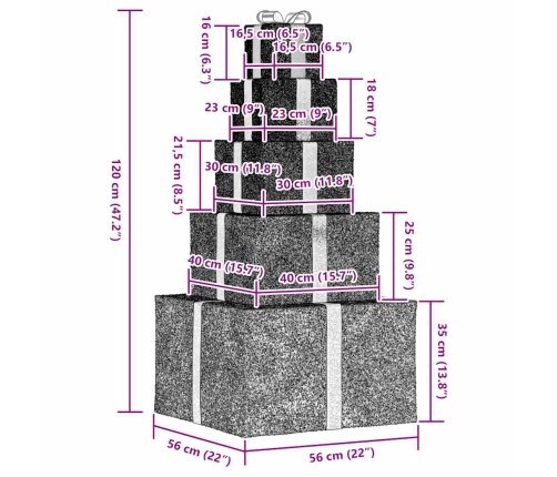 Ziemassvētku Rotājumu Dāvanu Kastīte 250 Led Diodes Silti Balta Vidaxl