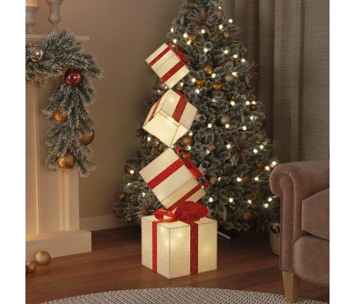 Ziemassvētku Rotājumu Dāvanu Kastīte 80 Gaismas Diodes Silti Vidaxl