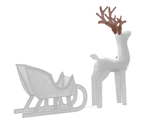 Ziemassvētku Rotājums Ziemeļbrieži Un Kamanas 100 Led Vidaxl