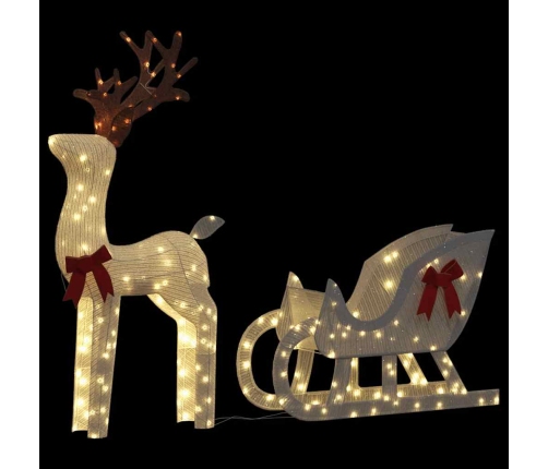 Ziemassvētku Rotājums Ziemeļbrieži Un Kamanas 100 Led Vidaxl