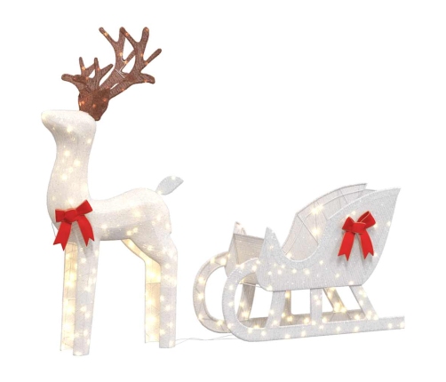 Ziemassvētku Rotājums Ziemeļbrieži Un Kamanas 100 Led Vidaxl