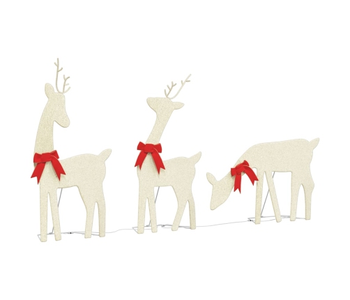 vidaXL Ziemassvētku dekorācija ziemeļbriedis 3 gab 90 LED silti balts